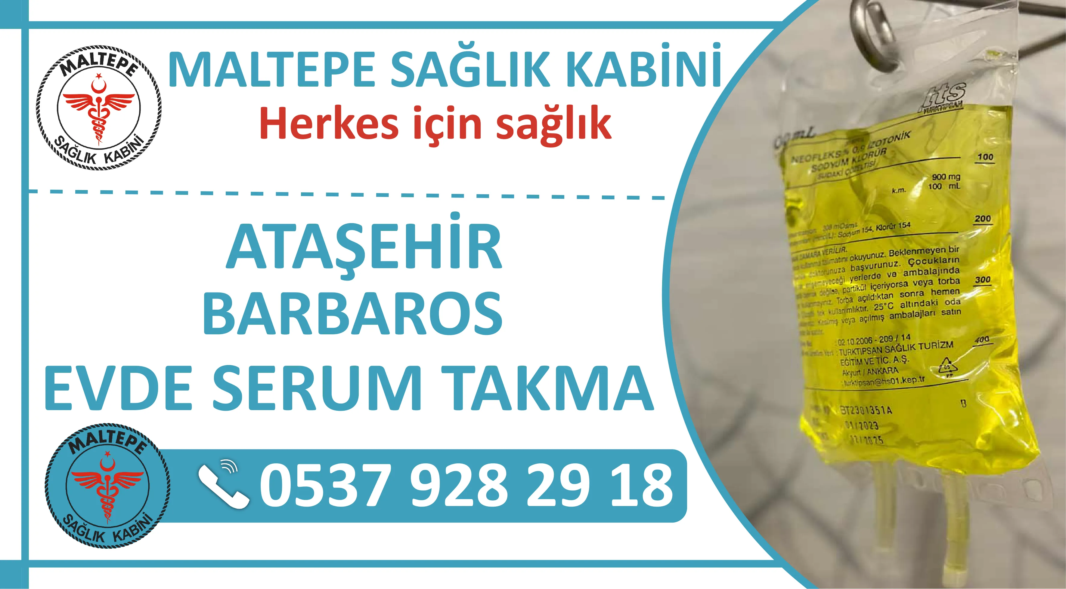 Ataşehir Barbaros Mahallesi Evde Serum Takma Hizmeti